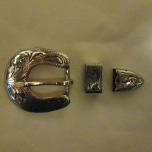 #501 ANTIQUE German Silver 3-piece Buckle Set -- for 1/2" strap