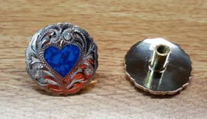 Heart - Turquoise Conchos with Chicago Screw