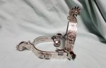 Sterling Silver Roping Spurs with Two Overlapped Flowers